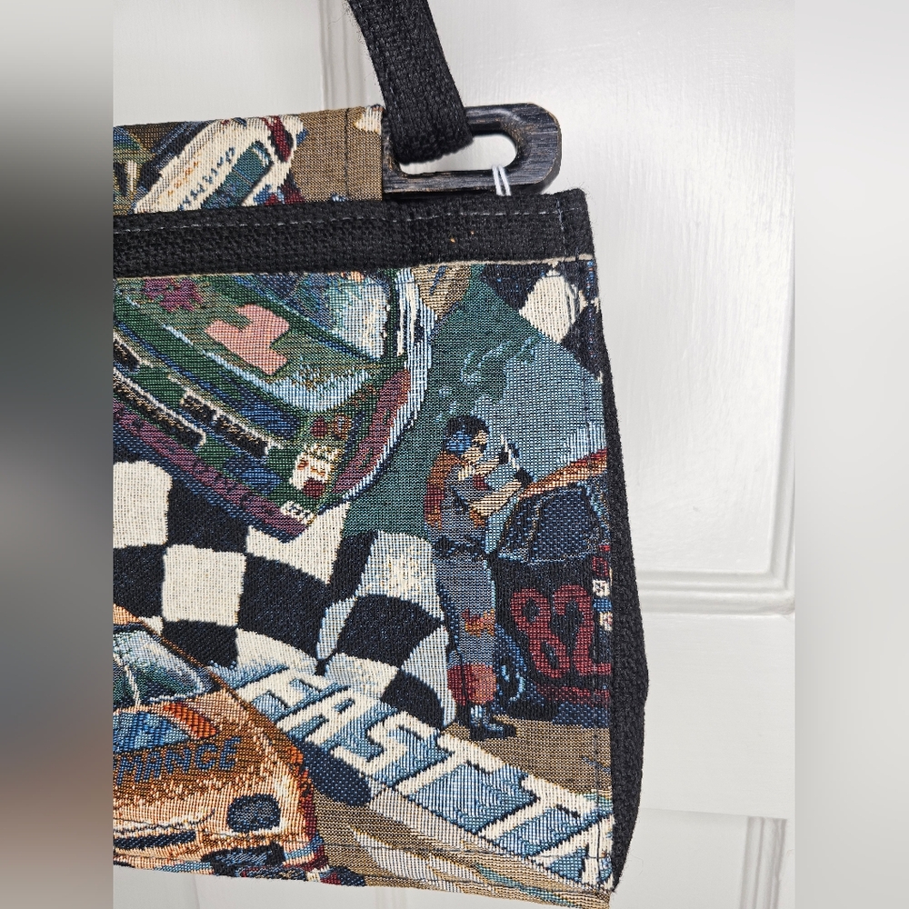 VTG Racing Car Tapestry Handbag - Picture 8 of 13